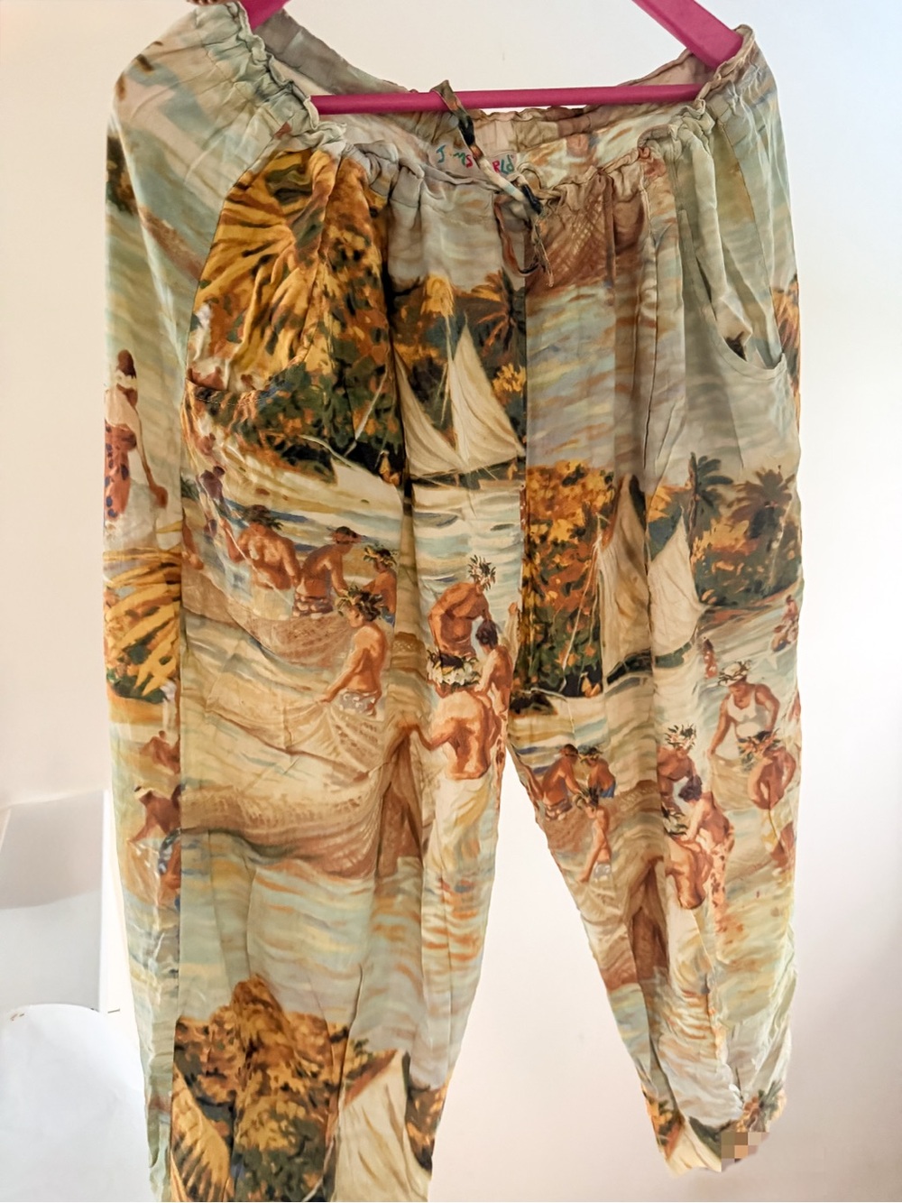 Jams World Light Blue Tropical Print Women's Capris